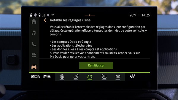 Dacia Bigster - System reset