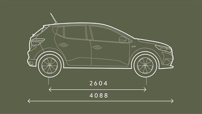 Sandero – bočne dimenzije